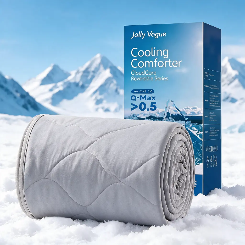 JOLLYVOGUE Instant Cooling Quilt - Rayon-Derived from Bamboo, Breathable Cold Blanket, Lightweight Breathable Soft Double-Side Cooling, Skin-Friendly Oversized Bedding, Machine-Washable for Hot Sleepers, Teenage Bedroom Accessory, Skin Friendly Blanket