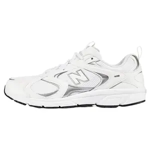 New Balance 408 'White Silver' Men's Round Toe Laces All Seasons Sneaker with Lightweight Mesh Upper and Cushioned Midsole