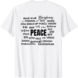 Peace Global Typography World Peace Different Languages T-Shirt