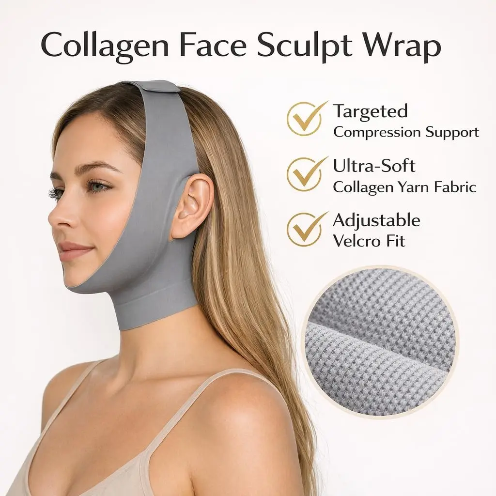 Collagen Face Sculpt Wrap, Reusable & Washable Face Mask for Wear