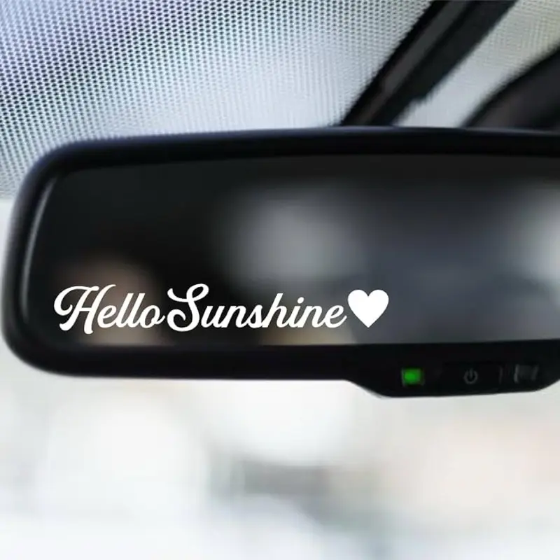 Hello Sunshine v2 Car Decal Truck Bumper Sticker Window Windshield Vinyl Mirror Rearview Sunvisor Girls