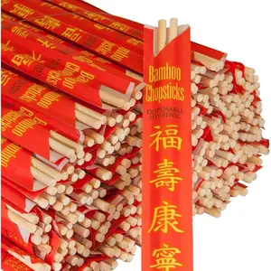 Premium Disposable Bamboo Chopsticks Sleeved and Separated (100) Red