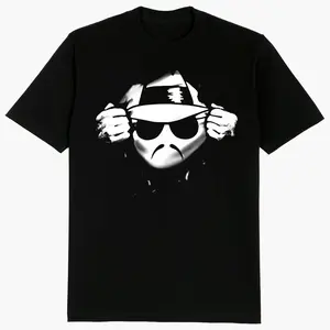 Lowrider Face Chicano Clothing Black T-Shirt with Graphic Design Featuring Iconic Silhouette All Seasons Casual Wear Statement Piece