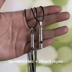 2 Pieces Titanium Alloy Emergency Whistles for Hiking, Durable and Loud Outdoor Survival Gear for Camping and Adventure, Outdoor Survival Supplies