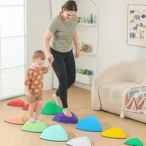 Set of 12/25 Children's sensory balance training stepping stone in macaroon for coordination and strength Stepping stone with rubber non-slip sides. kid Rainbow Stepping Stones Set Safety Parks outdoor play equipment Kindergartens,Summervibes