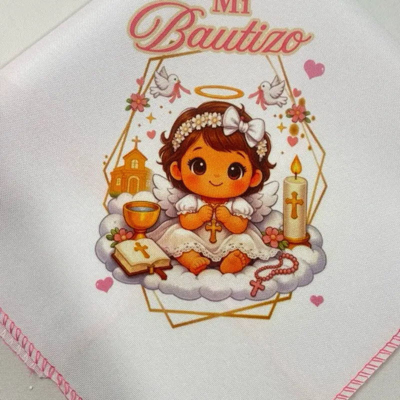12pcs Recuerdos Para Bautizo, Servilletas de tela  Para Bautizo 12x12”