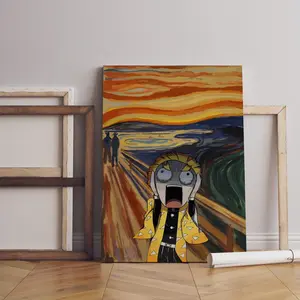 Zenitsu Scream Painting Poster Unframed, Edvard Munch Scream Poster, Anime Canvas Wall Art, Demon Slayer Wall Art, Anime Manga Gift Idea, Fantasy Wall Decor, Anime Manga Art Print, Gift for Anime Fan