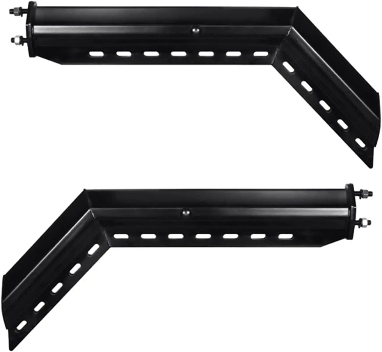 Black Steel 45 Degree Angled Mud Flap Hanger for Semi Trucks, 2-1/2" Bolt Spacing 30" Length Heavy-Duty Spring Loaded Bracket 2pcs(Right + Left)
