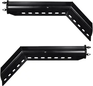 Black Steel 45 Degree Angled Mud Flap Hanger for Semi Trucks, 2-1/2" Bolt Spacing 30" Length Heavy-Duty Spring Loaded Bracket 2pcs(Right + Left)