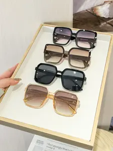 Women's Acrylic Square Sunglasses, Lightweight Fit Frame, Fashion Colored Lenses, Outdoor Stylish Eyewear Accessories