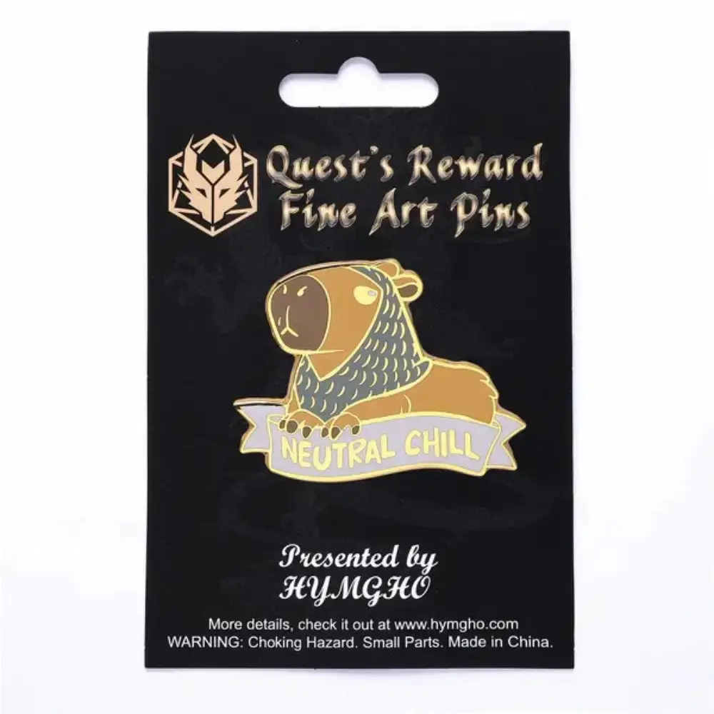 Alternative Alignments Neutral Chill Capybara Hard Enamel Pin