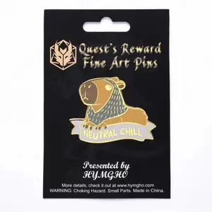 Alternative Alignments Neutral Chill Capybara Hard Enamel Pin