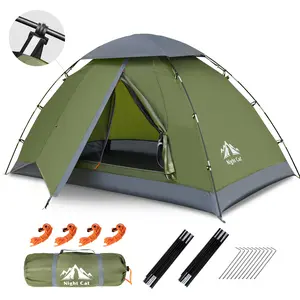 Night Cat Upgraded Backpacking Tent 1-2 Persons Easy Clip Setup Camping Tent Adults Scouts Heavy Rainproof Compact Lightweight Instant Portable Canopy Glamping easy tent camping life Windproof Folding Tent Dome Tent camping essentials Waterproof Tent