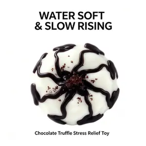 Chocolate Truffle Squishy Toy, Safe Silicone Stress Relief Squeeze Toy, Non-Toxic Slow Rising Fidget Toy for Anxiety, Kawaii Food Decompression Toy