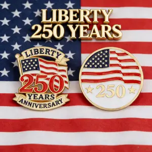 2-Pack US 250th Anniversary Enamel Pins - Patriotic Commemorative Lapel Pins, Veterans & Holiday Gifts, Collectibles & Gifts