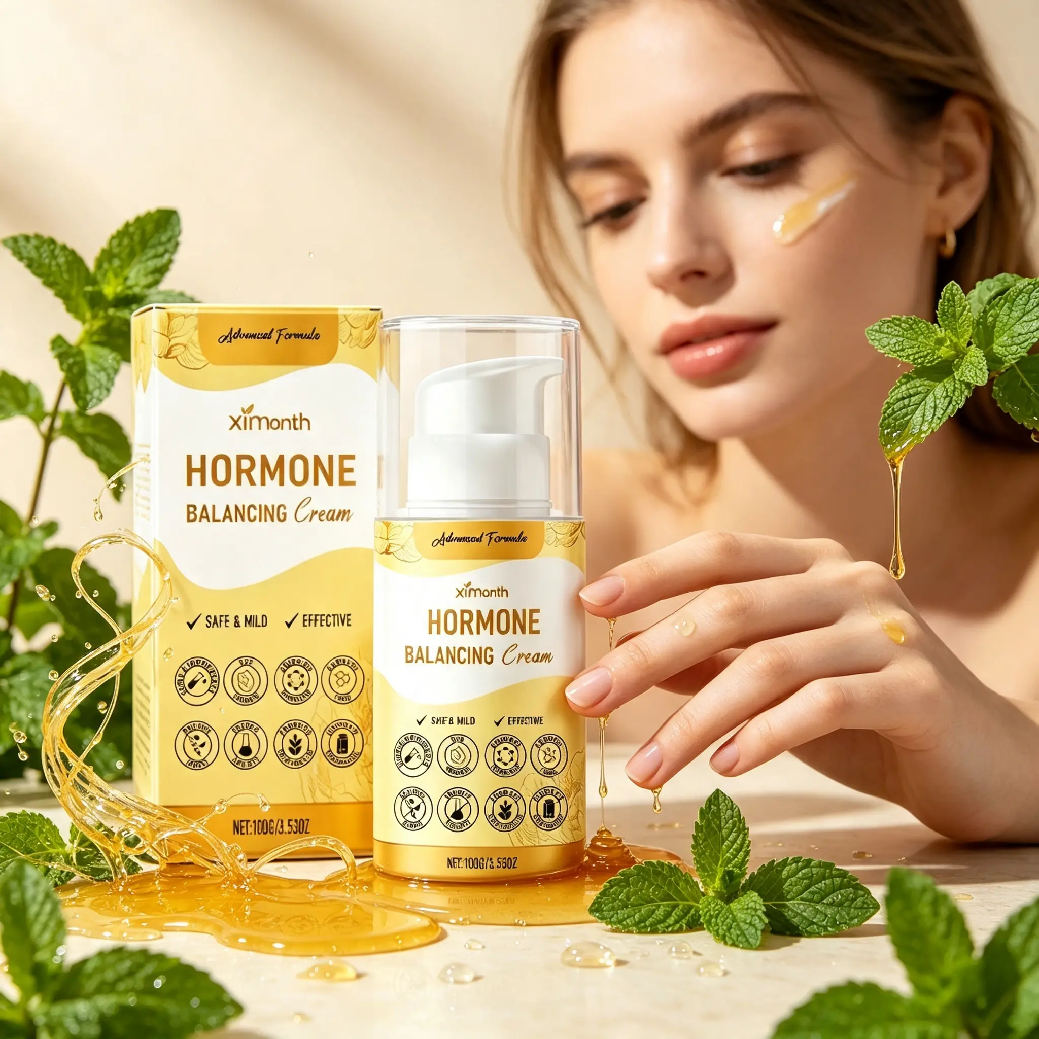 Ximonth Hormone Balancing Cream 3.53oz – Gentle Daily Skin Conditioning Cream, Lightweight Hydrating Lotion for Dry Rough Skin, Restores Supple Soft Feel, Perfect for Hands Feet Elbows, Mild Fragrance-Free Formula