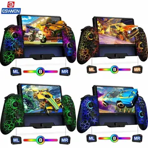 ESYWEN Switch Controllers for Nintendo Switch/Switch OLED, Hall Effect Switch Wireless Pro Controller One-Piece Joypad, Full-Size Handheld Mode Gamepad with Colorful Lights/Battery/Turbo/Programming