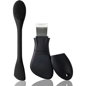 Silicone Face Scrubber Black Head Remover for Face- Appliances for Removing Make-up for Deep Cleansing Blackhead Remover Tools Face Spatula Makeup Removal Washing Brushes Pore Cleaner