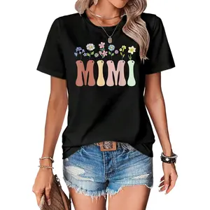 100% Cotton Mimi Gifts Women Wildflower Floral Design Mimi T-Shirt