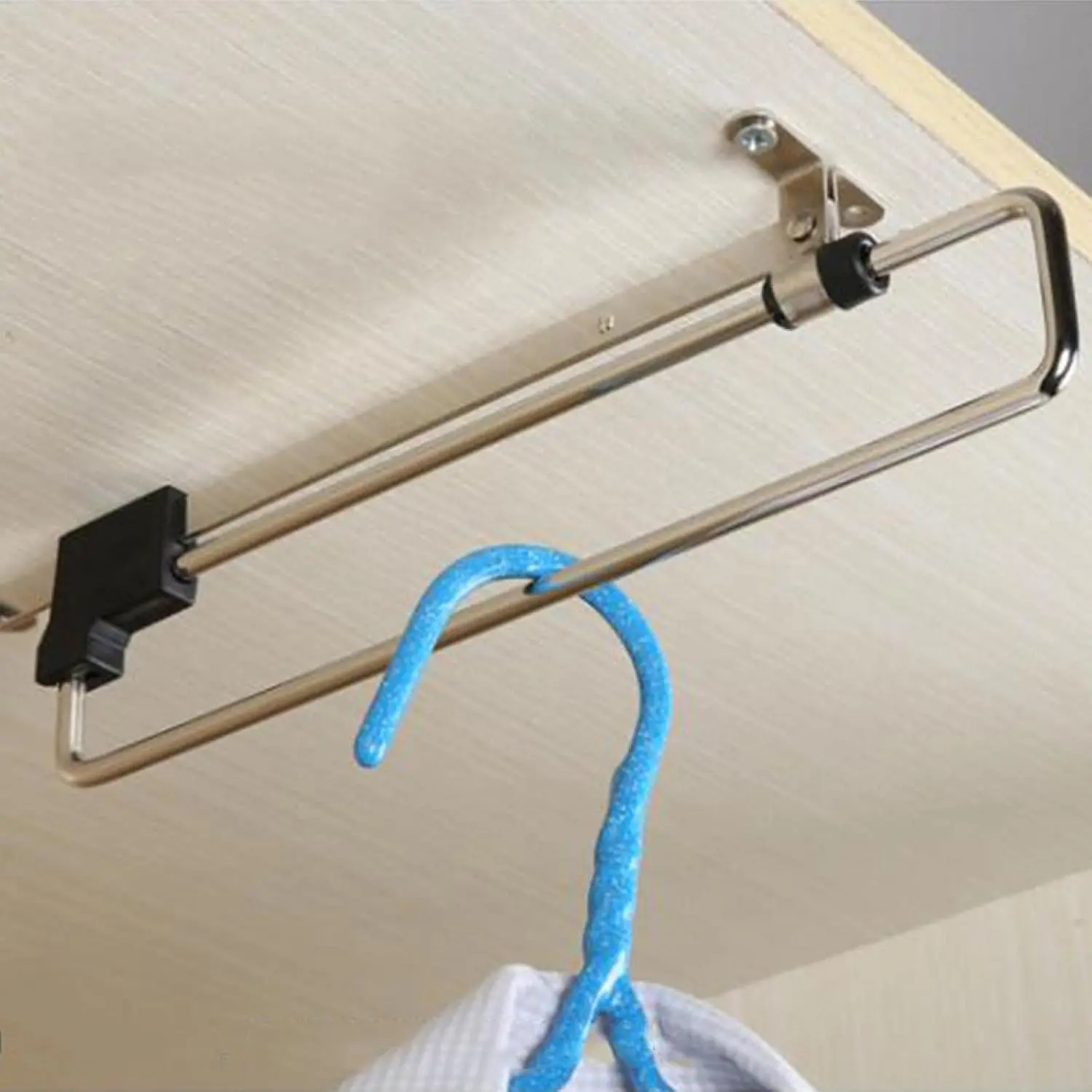 Heavy Duty Retractable Wardrobe Closet Pull Out Rod, Hanger Trousers Pull Out Hanger Rail Telescopic, Closet Rod for Wardrobe Houseware Clothing Organizer Holder(size:30cm)
