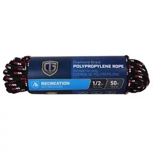 TrueValue Polypropylene Rope, Diamond Braided, 1/2 In. x 50 Ft Misc Color 643581