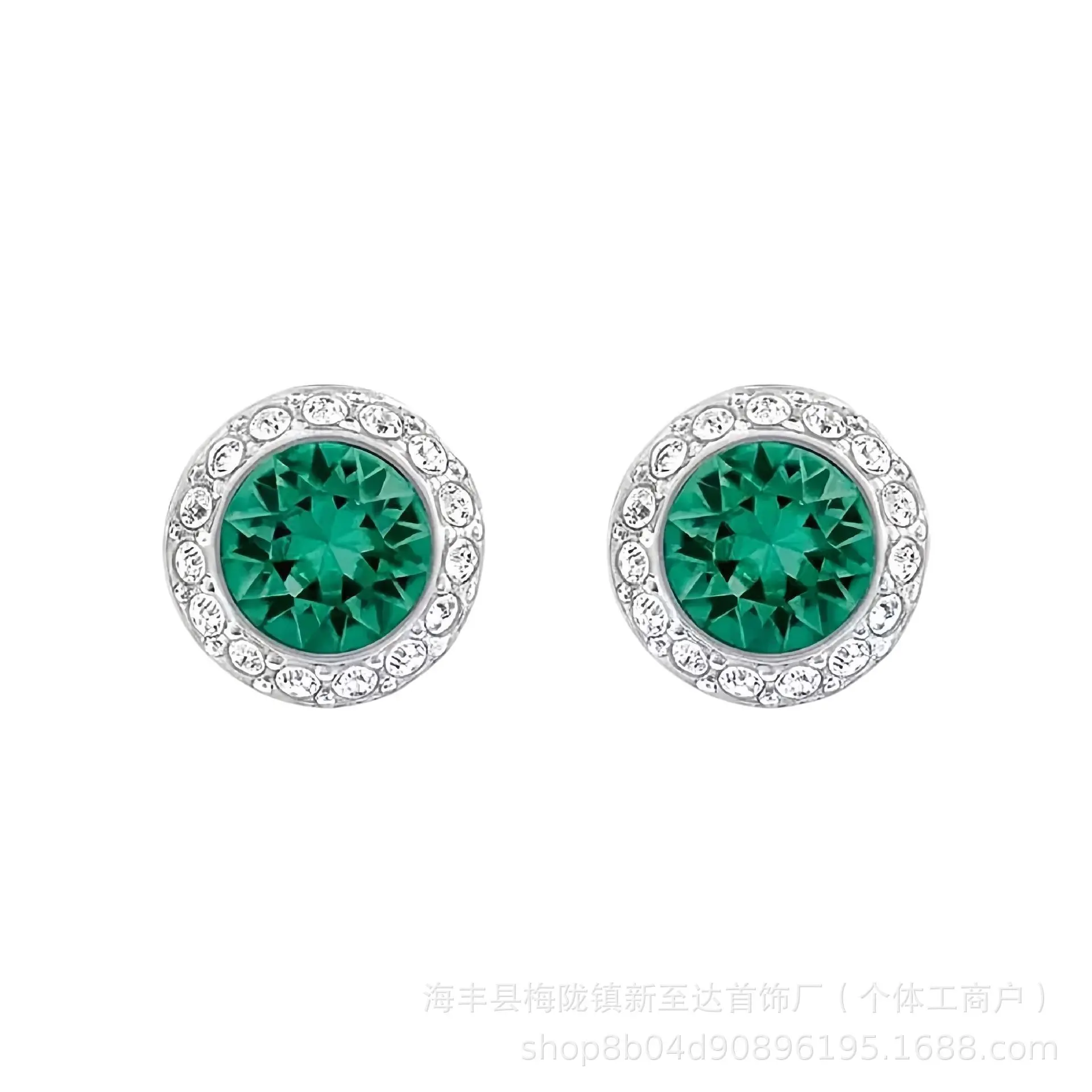 Green crystal Roman earrings