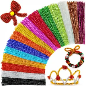 Glitter Pipe Cleaners, Pipe Cleaners for Crafts (200pcs 15 Glitter Colors),