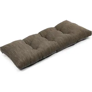 baibu 40 Inch Classic Solid Color Bench Cushion with Ties, Super Soft Indoor Outdoor Rectangle Bench Seat Cushion Standard Size Foam Pad with Non-Slip Bottom - One Pad Only (Brown, 40x15x3in)