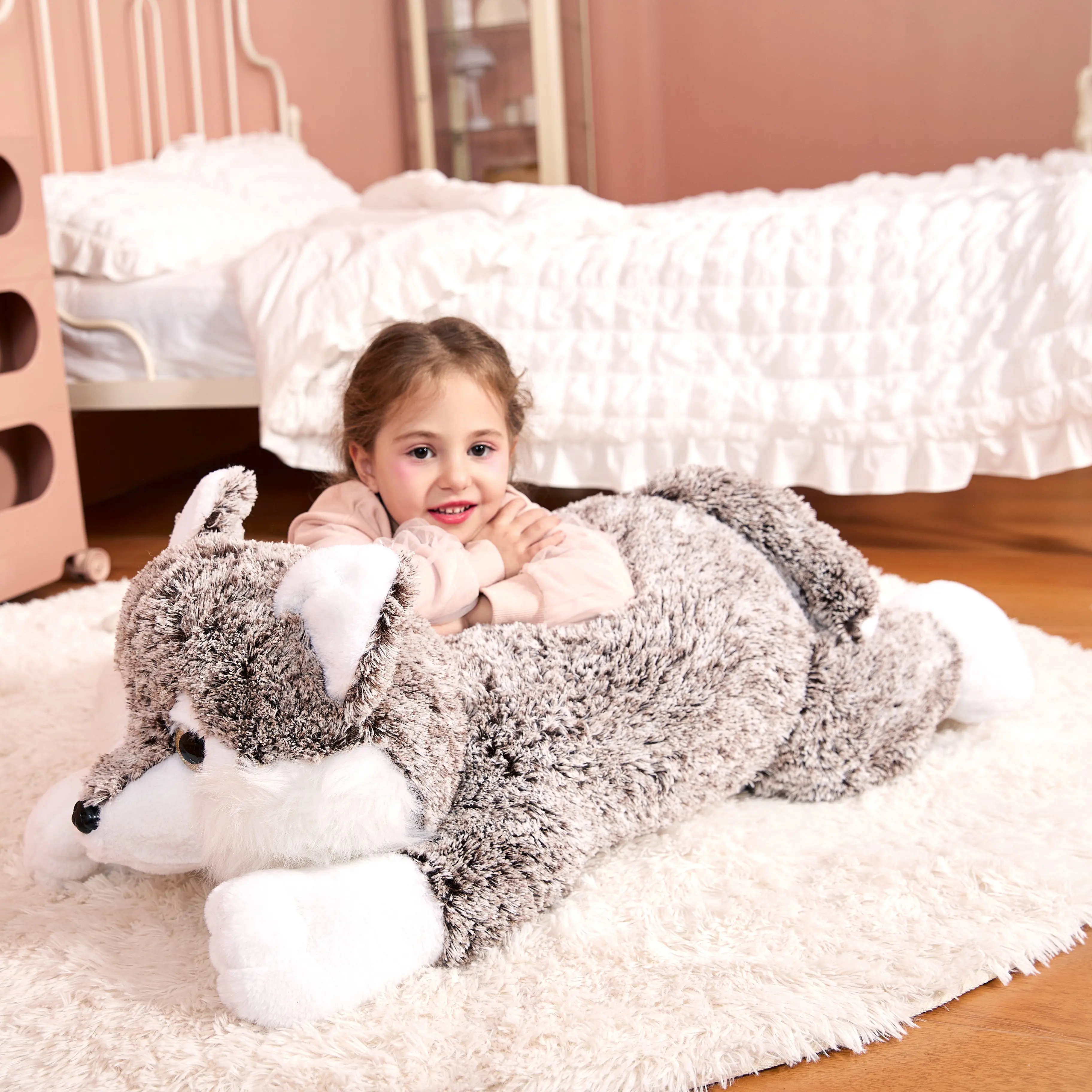 IKASA Giant Wolf Stuffed Animal Plush Toy, 30 Inches Big Wolf Plushie for Kids Girls Boys Girlfriend