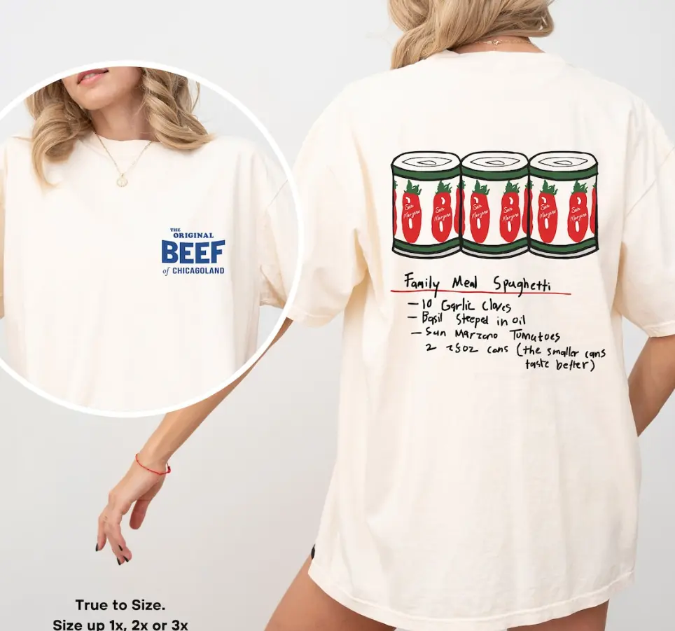 The Bear TV Series Tshirt | The Original Beef of Chicagoland Shirt| Family Meal Spaghetti | Jeremy Allen Fans | Unisex Tee