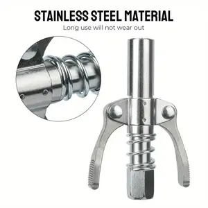 Grease gun nozzle; high-pressure grease fitting head; locking clamp-style grease fitting; self-locking grease nozzle; pneumatic grease gun accessory; comprehensive parts list