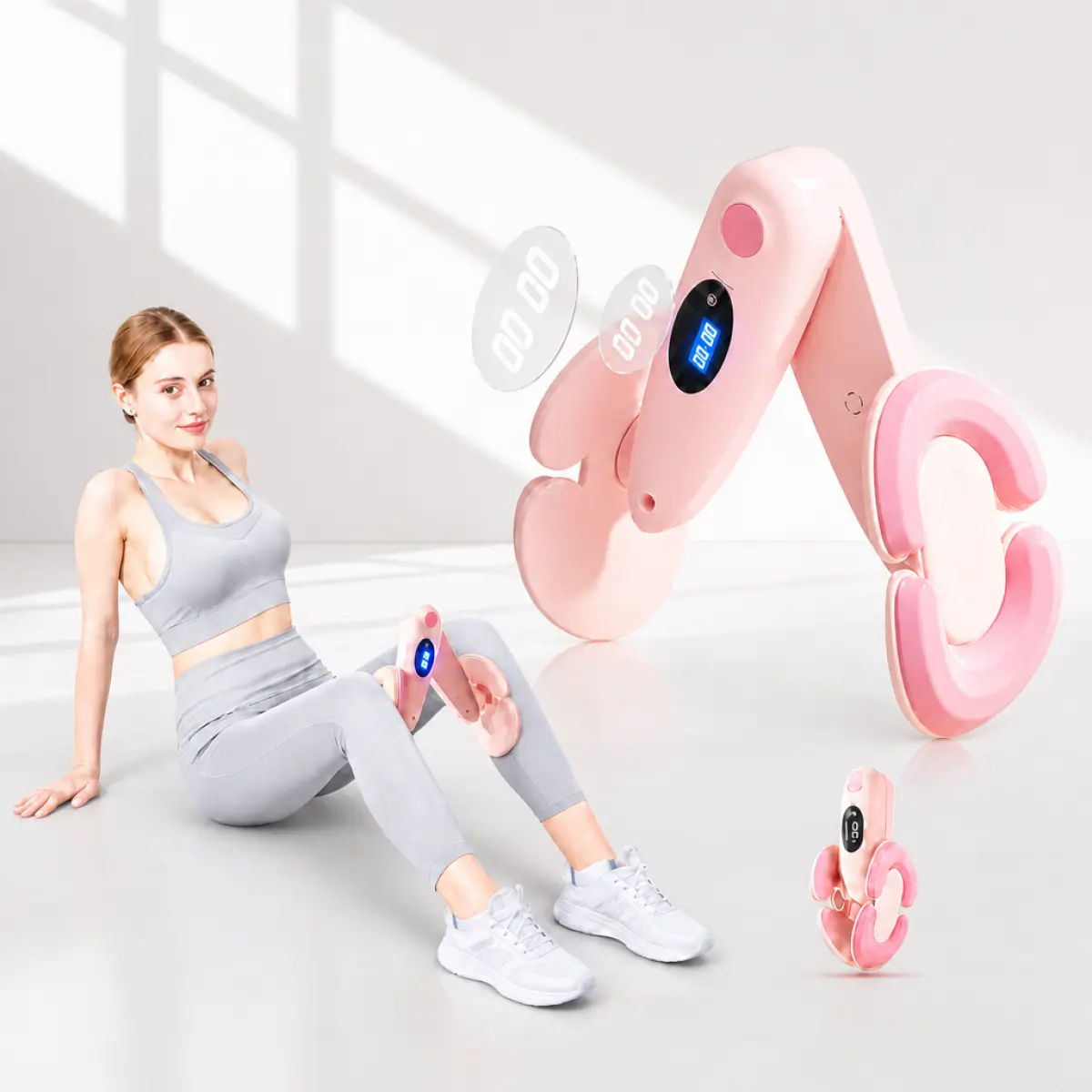 2026 New Upgraded Unisex Adjustable Thigh-Hip Trainer - 1 Size, Compact Foldable Gym Gear, Rotating Portable Resistance Tool for Home Leg Training & Stretching, Glute Workout