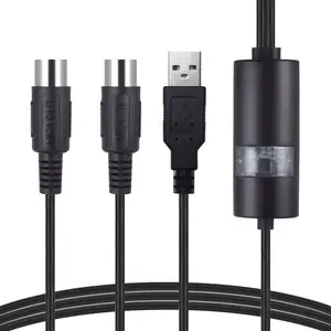 Professional MIDI to USB Cable for Music Production Keyboard Recording and Digital Audio Workstation Connectivity