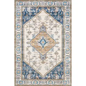 Adia Persian Medallion Machine Washable Area Rug