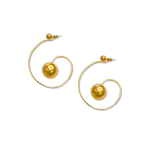Orbita Swirl Hoop Post Earrings