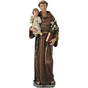 BC Catholic St. Anthony Statue, Blessed Figure, Religious Gift to Dad, Inspirational Home décor, 6" H