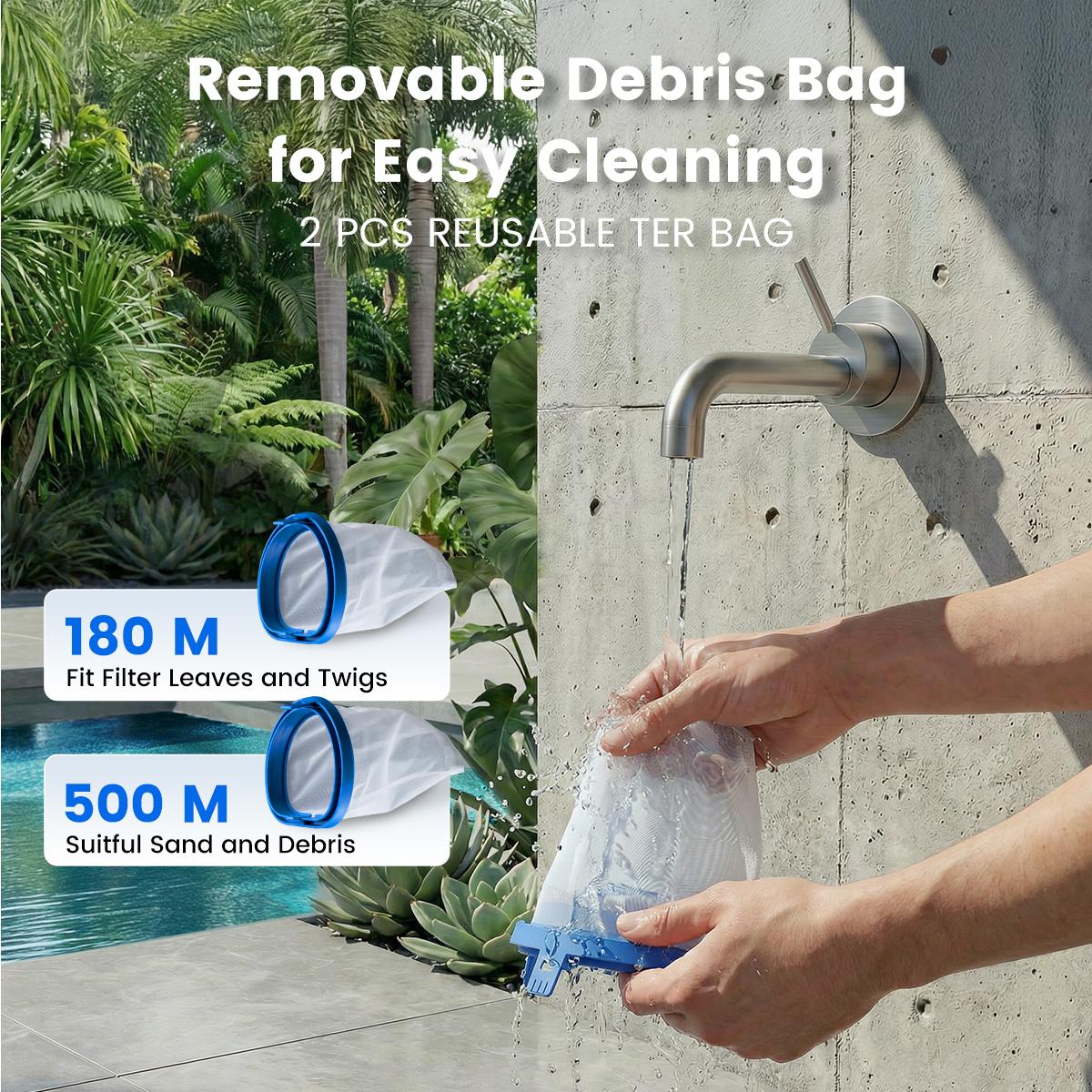 【Spring Cleaning】Enhulk Latest Upgrade PC22 Rechargeable Handheld Swimming Pool Vacuum Cleaner for Above Ground Pools, Telescopic Pole, 2 Suction Modes (H-Max Sand Mode), Ergonomic Handle, 18.5 Gals/Min Deep Cleaning, Filter Ball, Stairs/Corners Head, Han