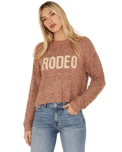 White Crow Women's Rodeo Open Weave Long Sleeve Sweater - Pw243084bb