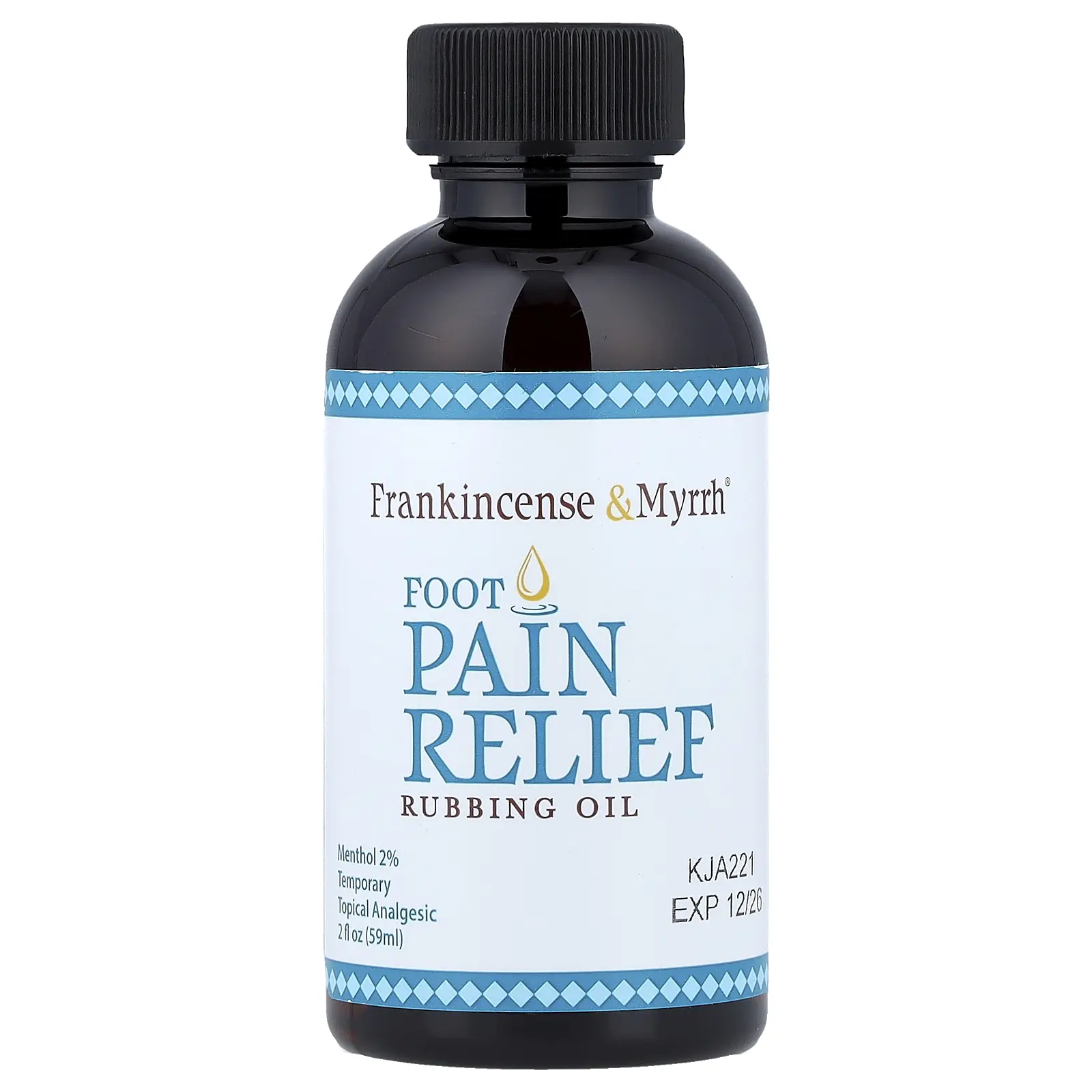 Frankincense & Myrrh Foot Pain Relief Rubbing Oil, 2 fl oz (59 ml) | HSA/FSA Eligible