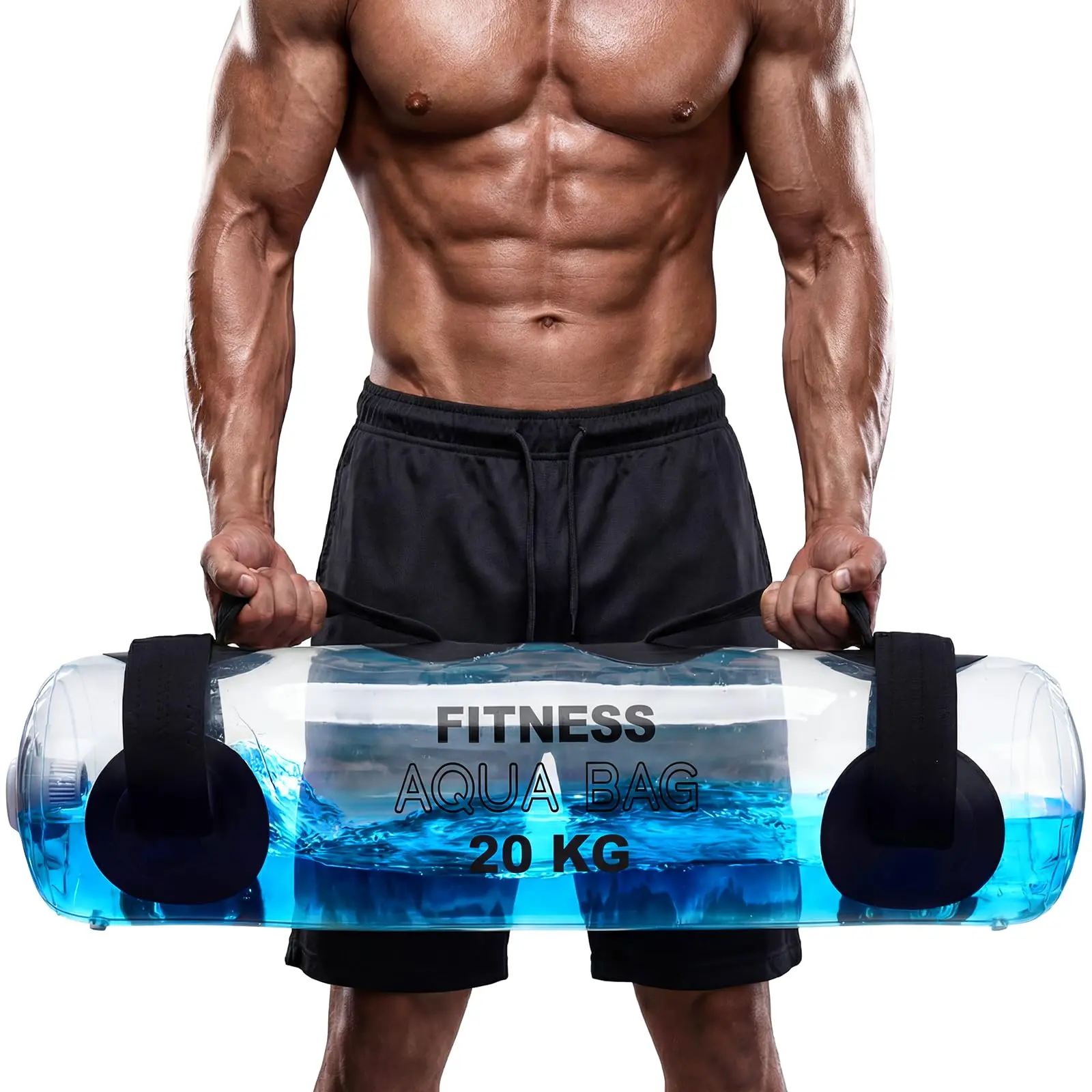 Adjustable Aqua Workout Bag, Fillable Water Weight Power Bag, Portable Inflatable Stability Training Bag, Reusable Water Filled Fitness Weight Bag for Full Body Exercise