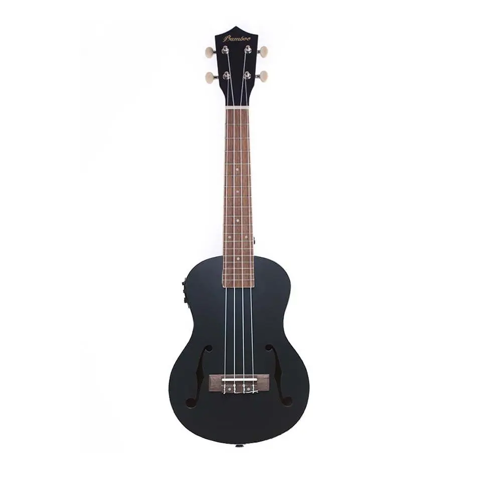 Bamboo U23-VIO-BK-Q Black Violin Concert with Eq Ukulele