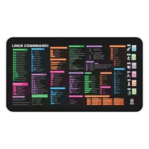 Linux Commands Cheat Sheet Desk Mat Extended Mouse Pad with Terminal Shortcuts Bash Commands UbuntuArchFedora Git Vim Essentials Desk PadEnhance Gaming Large mat