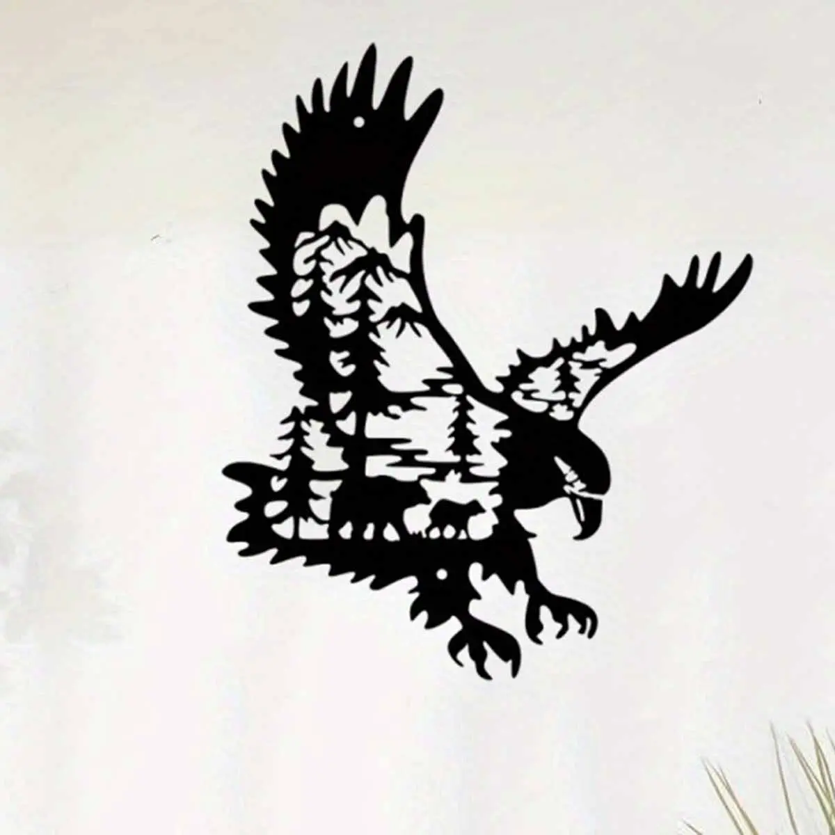 Eagle Design Hanging Decor, Hollow Out Design Wall Art, Wall Decor for Home Living Room Bedroom, Garden Decoration, Door Frame Decoration