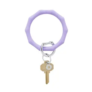 OVENTURE Silicone Big O® Key Ring - In The Cabana Bamboo Lavender Color with Signature Locking Clasp for Hands-Free Convenience