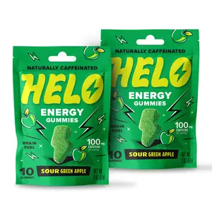 HELO Caffeine Energy Gummies | Sour Green Apple | 20 Natural Gummies for Focus, Energy, Hydration, and Productivity [Dietary Supplement]