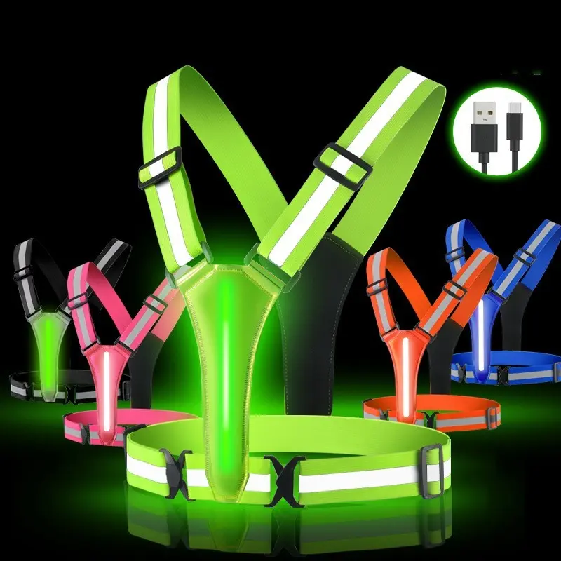 LED Night Running Safety Vest – USB Rechargeable High-Visibility Gear