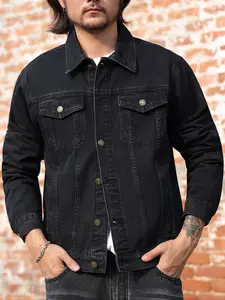 Men's Denim Jacket Coat, Casual Fashion Outerwear, Stylish Design for Daily Wear & Outdoor Activities, Perfect Fit for Spring & Fall Seasons