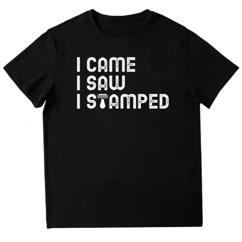 I Arrived I Observed I Marked It with a Notary - Humorous Lawyer Stamp T-Shirt Unisex Casual Round Neck, Outdoor Short Sleeve, Slight Stretch Fabric, Regular Fit, Perfect for Adults, Vintage St