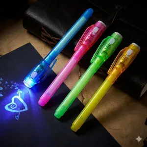 UV Invisible Pen Set, Highlighters for Kids - Non-Toxic Fluorescent Glowing Ink Revealed by UV Light. Secret Writing & Learning Tool, Glow-in-the-Dark Doodle Creative Toy. Perfect for Students, Party Games, and Educational Gift Ideas