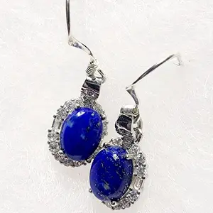 AAA Quality lapis lazuli earrings, sterling silver